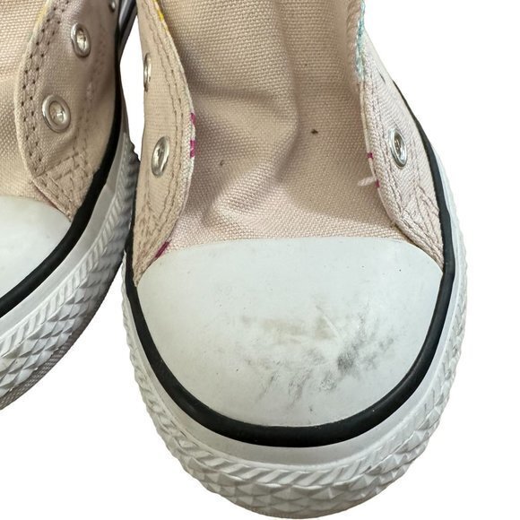 Converse Shoes Junior 4 Chuck Taylor Double Tongue Sneakers Pink Low‎ Top - Picture 3 of 13